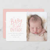 シックモダンミニマルなクリスマス誕生発表 セーブザデート (正面/裏面)