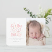 シックモダンミニマルなクリスマス誕生発表 セーブザデート (スタンド正面)