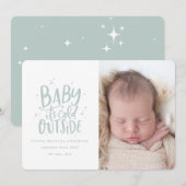 シックモダンミニマルなクリスマス誕生発表 セーブザデート (正面/裏面)