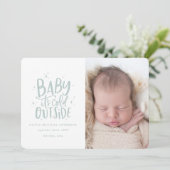 シックモダンミニマルなクリスマス誕生発表 セーブザデート (スタンド正面)