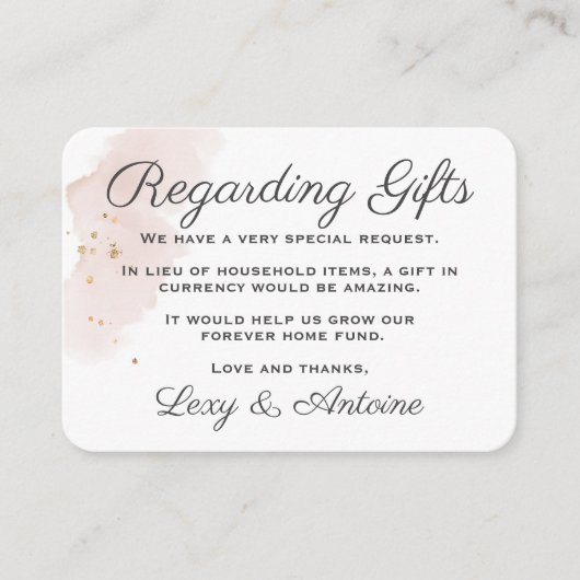 シックモダンミニマルなメイヴ金ゴールドウェディングギフト エンクロージャーカード (正面)