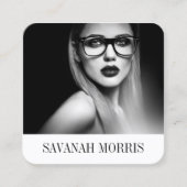 シックモダンミニマルシンプルプロフェッショナル写真 スクエア名刺 (正面)