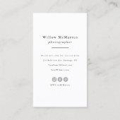 シックモダンミニマルタイポグラフィ写真 名刺 (裏面)