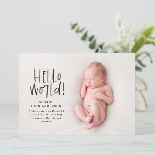 シックモダンミニマルティール（緑がかった色）タイポグラフィ写真 案内状 (スタンド正面)