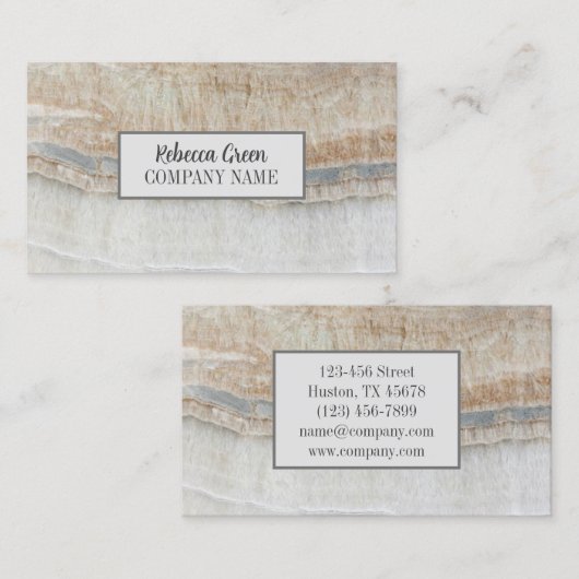 シックモダンミニマルファッションスタイリッシュベージュマーブル 名刺 (正面/裏面)