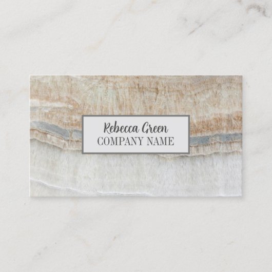 シックモダンミニマルファッションスタイリッシュベージュマーブル 名刺 (正面)