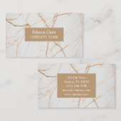 シックモダンミニマルファッションスタイリッシュホワイトマーブル 名刺 (正面/裏面)