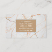 シックモダンミニマルファッションスタイリッシュホワイトマーブル 名刺 (裏面)