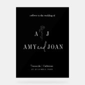 シックモダンミニマルフローラ結婚ズ・ウェルカム アクリルサイン (正面)