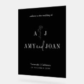 シックモダンミニマルフローラ結婚ズ・ウェルカム アクリルサイン (傾斜)