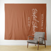 シックモダンミニマルブライダルシャワー背景 タペストリー (インサイチュ(横))