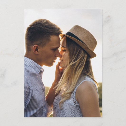 シックモダンミニマル写真の結婚詳細 エンクロージャーカード (裏面)