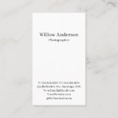 シックモダンミニマル写真撮影タイポグラフィ 名刺 (裏面)