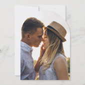 シックモダンミニマル写真結婚アーチ 招待状 (裏面)