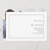 シックモダンミニマル写真結婚式招待状 招待状 (正面/裏面)