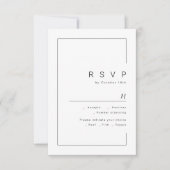 シックモダンミニマル写真結婚式RSVP 出欠カード (正面)