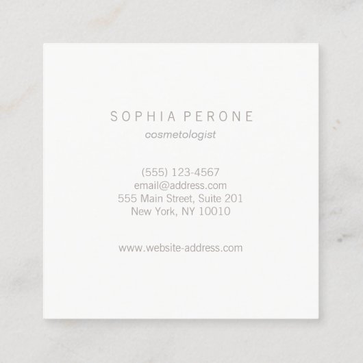 シックモダンミニマル発光シルバースクエア スクエア名刺 (裏面)