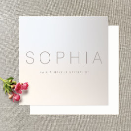 シックモダンミニマル発光シルバースクエア スクエア名刺