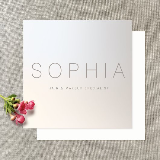 シックモダンミニマル発光シルバースクエア スクエア名刺