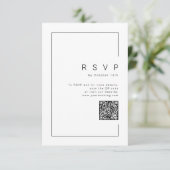 シックモダンミニマル結婚ラリスト写真のQRコード 出欠カード (スタンド正面)