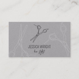 シックモダンミニマル美容師はさみ線 名刺