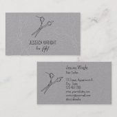 シックモダンミニマル美容師はさみ線 名刺 (正面/裏面)