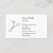 シックモダンミニマル美容師はさみ線 名刺 (裏面)