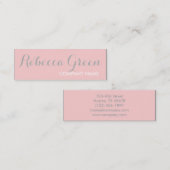 シックモダンミニマル美容師赤面ピンク スキニー名刺 (正面/裏面)