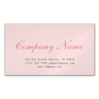 シックモダンミニマル美容師赤面ピンク マグネット名刺