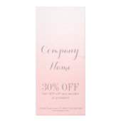 シックモダンミニマル美容師赤面ピンク ラックカード (正面)