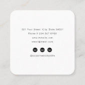 シックモダンミニマルQRコードプロフェッショナル写真 スクエア名刺 (裏面)