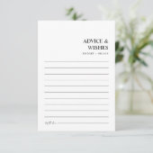 シックモダンミニマ結婚リストの願い アドバイスカード (スタンド正面)