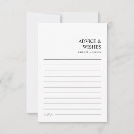 シックモダンミニマ結婚リストの願い アドバイスカード