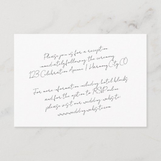 シックモダンミニマ結婚リスト詳細 エンクロージャーカード (正面)