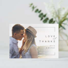 シックモダンミニマ結婚リス感謝していト写真は サンキューカード