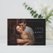 シックモダンミニマ結婚リス感謝していト写真は サンキューカード (スタンド正面)