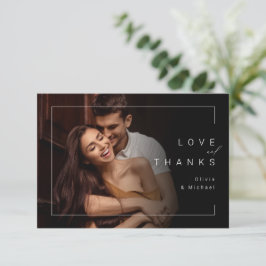シックモダンミニマ結婚リス感謝していト写真は サンキューカード