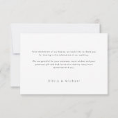 シックモダンミニマ結婚リス感謝していト写真は サンキューカード (裏面)