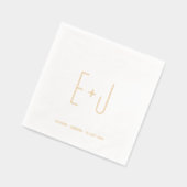 シックモダンミモノグラムのマ結婚リスト 箔ナプキン (左)