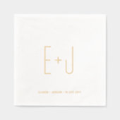 シックモダンミモノグラムのマ結婚リスト 箔ナプキン (正面)