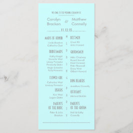 シックモダンミントブルー結婚式 プログラムラックカード プログラム
