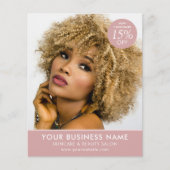 シックモダンメイクアップ美しいサロンピンクビジネス チラシ (正面)