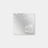 シックモダンメイスンジャースリングライトシルバーフラワー ポストイット (正面)