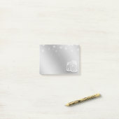 シックモダンメイスンジャースリングライトシルバーフラワー ポストイット (デスク上)