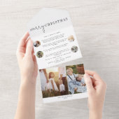 シックモダンメリークリスマスフォト数々のホリデー オールインワン招待状 (貼ってはがせる)