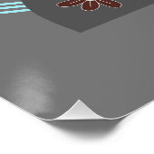 シックモダンモノグラムラウンドブラック ポスター (コーナー)