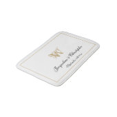 シックモダンモノグラム名結婚新婚の白 バスマット (アングル)