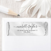 シックモダンモノグラム大理石ビジネスカードラベル ラベル (インサイチュ)