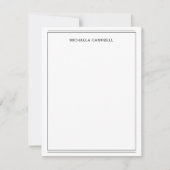 シックモダンモノグラム白黒名縁ど ノートカード (正面)