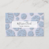 シックモダンモンステラ葉熱帯パターン 名刺 (正面)
